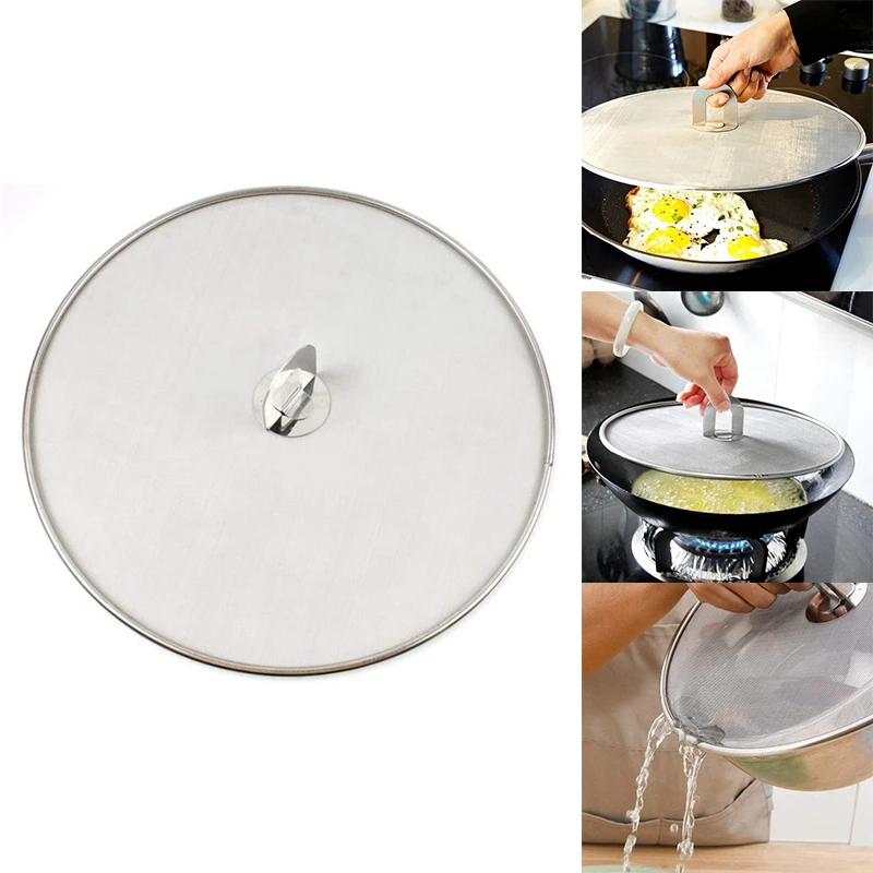 Splash Pot Cover Grease Guard for Frying Pan Temperature Resistant Lid Oil Cooking Tool Kitchen Accessories | Дом и сад