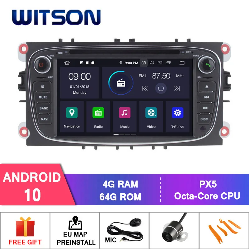 Автомобильная система gps WITSON Android 10,0 для FORD Mondeo/Focus/S-max/C-Max/Galaxy, автомагнитола, gps, dvd, автомобильное радио, gps, dvd-плеер
Автомобильная система gps WITSON Android 10,0 для FORD Mondeo/Focus/S-max/C-Max/Galaxy, автомагнитола, gps, dvd, автомобильное радио, gps, dvd-плеер