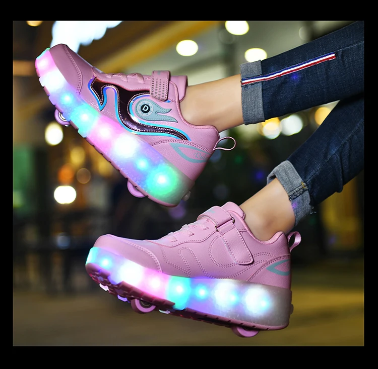 New Roller Skating Shoes, Double-Wheeled Luminous Sneakers, Colorful Luminous Shoes, Children's Roller Skating Sneakers,Heelys New Roller Skating Shoes, Double-Wheeled Luminous Sneakers, Colorful Luminous Shoes, Children's Roller Skating Sneakers,Heelys