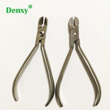 Denxy 1pc 교정 치과 무거운 와이어 커터 치과 인 스트 루먼트 하드 와이어 및 NiTi 와이어 교정 치과 bracktes 잘라 펜치