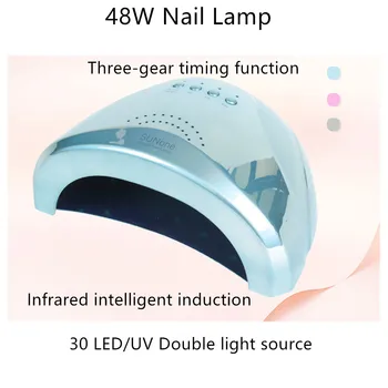48W Nail Lamp Infrared intelligent induction 30 LED/UV Double light source lamp beads Not glaring No black hand
48W Nail Lamp Infrared intelligent induction 30 LED/UV Double light source lamp beads Not glaring No black hand