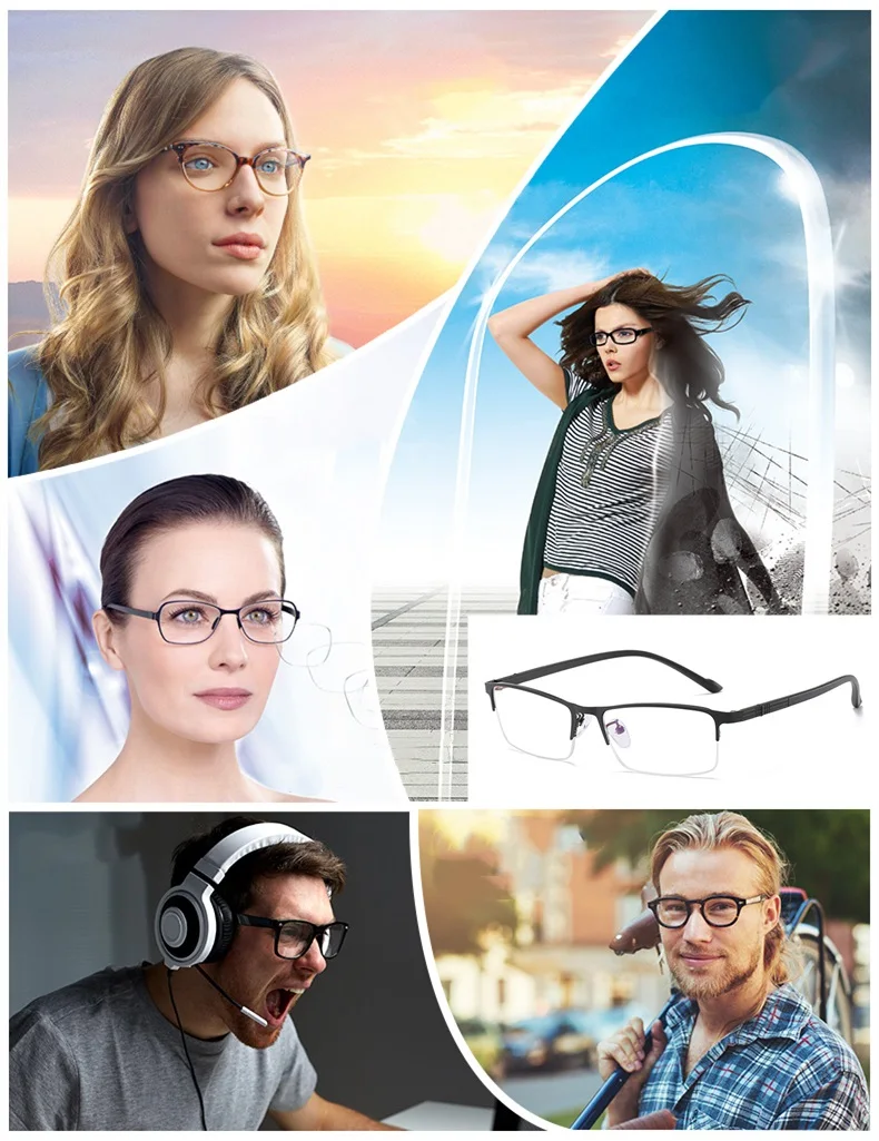 Myopia Glasses -0.5 To -10 Women Men Half Frame Anti Blue Light Photochromic Prescription Spectacles Nearsighted F040 24 Mallzona Hf29da5b0498b41aba6b2bc5cf651cd15I Myopia Glasses -0.5 To -10 Women Men Half Frame Anti Blue Light Photochromic Prescription Spectacles Nearsighted F040 Mallzona