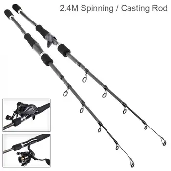 2.4m Carbon Fiber Lure Fishing Rod Spinning Casting Rod 7 Section Telescopic Ultra Light Travel Fishing Pole Lure Fishing Tackle
2.4m Carbon Fiber Lure Fishing Rod Spinning Casting Rod 7 Section Telescopic Ultra Light Travel Fishing Pole Lure Fishing Tackle