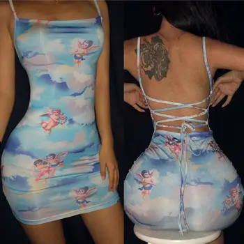 Goocheer Sleeveless Casual Spaghetti Strap Mini Dress Summer Women Angel Print Slash Neck Bandage Dress Elegant Party Dress
Goocheer Sleeveless Casual Spaghetti Strap Mini Dress Summer Women Angel Print Slash Neck Bandage Dress Elegant Party Dress