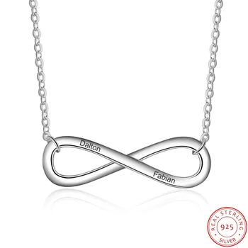 925 Sterling Silver Engraved Inifinity Love Pendant Necklaces Women Personalized Double Name Necklace Best Friend Jewelry
925 Sterling Silver Engraved Inifinity Love Pendant Necklaces Women Personalized Double Name Necklace Best Friend Jewelry