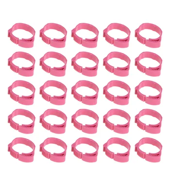 100Pcs Fowl Birds Identification Pigeons Parrot Bird Opening Foot Rings Bird Supplies(Rosy)
