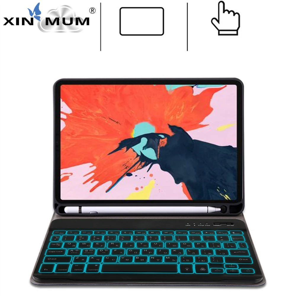2020 Russian Bluetooth Keyboard Case For iPad Pro 11 Backlit Tablet Removable Keyboard Leather Protective Case with Pen Holder
2020 Russian Bluetooth Keyboard Case For iPad Pro 11 Backlit Tablet Removable Keyboard Leather Protective Case with Pen Holder