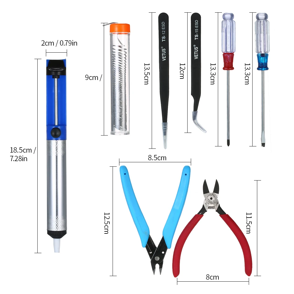 Hot New 60W Electric Soldering Iron Kit Adjustable Temperature Welding Digital Multimeter Handmade Tool Set Soldering Kit