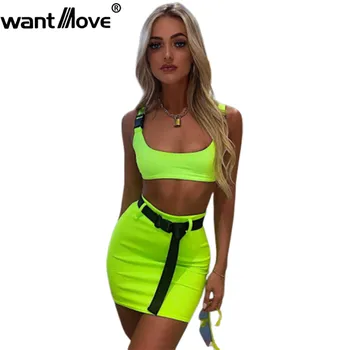 Wantmove summer sexy sleeveless top slim mini skirt fluorescence solid 2019 new 2 piece set dress WM880
Wantmove summer sexy sleeveless top slim mini skirt fluorescence solid 2019 new 2 piece set dress WM880