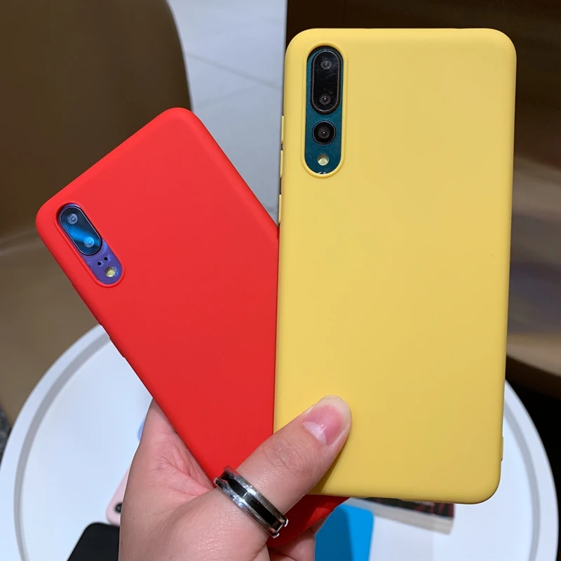 Матовый Мягкий силиконовый чехол из ТПУ однотонный для Huawei P30 P20 Mate 10 20 Lite Nova 3 3i 4 5 5i