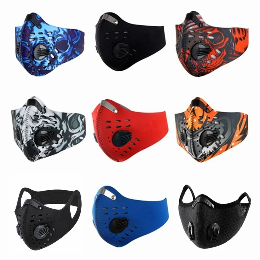 

Fast Ship Colorful Men Women Anti Pollution Face Mask Activated Carbon Filter for PM 2.5 Dust Proof Training Shield Mouth Masks