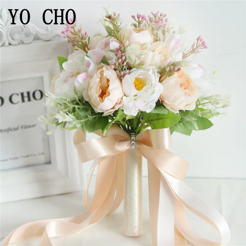 Шелковые Розы YO CHO свадебные букеты для подружек невесты белые розовые