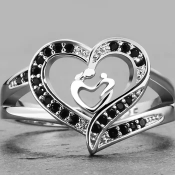Huitan The Eternal Love Between Mom and Child Heart Shape Finger Ring Fashion Mother's Day Jewelry The Best Gift For Mother
Huitan The Eternal Love Between Mom and Child Heart Shape Finger Ring Fashion Mother's Day Jewelry The Best Gift For Mother