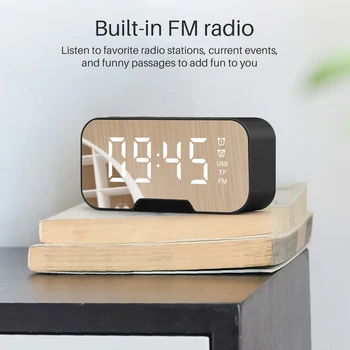 LED Wireless Bluetooth Speakers 3W fm radio AUX-in with Digital Alarm Clock Mirror Sound box subwoofer HandsFree Desktop Speaker
LED Wireless Bluetooth Speakers 3W fm radio AUX-in with Digital Alarm Clock Mirror Sound box subwoofer HandsFree Desktop Speaker