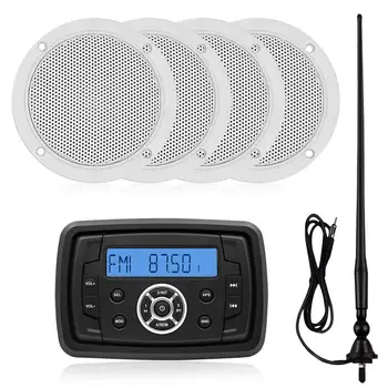 Marine Waterproof Bluetooth Radio Audio System Stereo Receiver FM AM Car MP3 Player +2 pairs 5.25" Marine Speakers+FM Antenna
Marine Waterproof Bluetooth Radio Audio System Stereo Receiver FM AM Car MP3 Player +2 pairs 5.25" Marine Speakers+FM Antenna