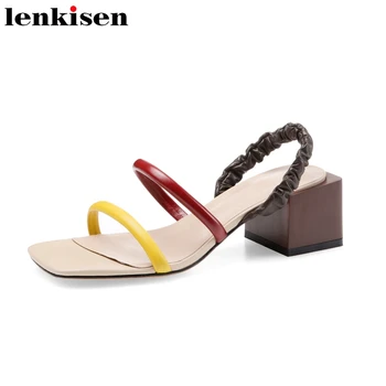 Lenkisen real leather mixed colors all-match sweet peep toe high heel narrow band electric band young lady gladiator sandals L66
Lenkisen real leather mixed colors all-match sweet peep toe high heel narrow band electric band young lady gladiator sandals L66