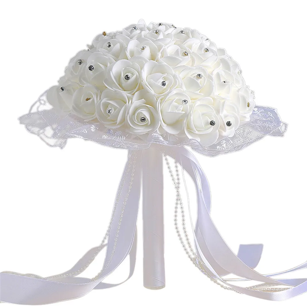 Wedding Bride Holding Flower Crystal Lace Roses Bridesmaid Wedding Bouquet Bridal Artificial Silk Flowers New
Wedding Bride Holding Flower Crystal Lace Roses Bridesmaid Wedding Bouquet Bridal Artificial Silk Flowers New
