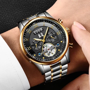 LIGE 2020 business watch men Automatic Luminous clock men Tourbillon waterproof Mechanical watch top brand relogio masculino
LIGE 2020 business watch men Automatic Luminous clock men Tourbillon waterproof Mechanical watch top brand relogio masculino