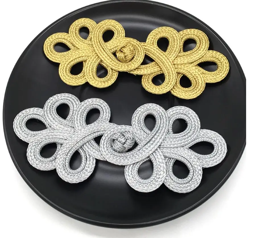10 Pair Gold Silver Chinese Frog Fasteners Button Knots Closure Fastener Costume Tang Suit DIY Sewing button
10 Pair Gold Silver Chinese Frog Fasteners Button Knots Closure Fastener Costume Tang Suit DIY Sewing button