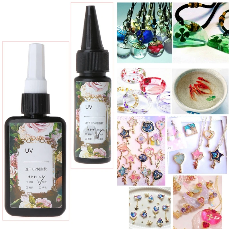 UV Resin Epoxy DIY Jewelry Making Transparent Soft Quick Solidify Crafts 25/50ml R9JE
UV Resin Epoxy DIY Jewelry Making Transparent Soft Quick Solidify Crafts 25/50ml R9JE