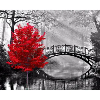 5D DIY diamond painting "Red Tree Bridge" embroidery full round diamond cross stitch mosaic decoration gift
5D DIY diamond painting "Red Tree Bridge" embroidery full round diamond cross stitch mosaic decoration gift