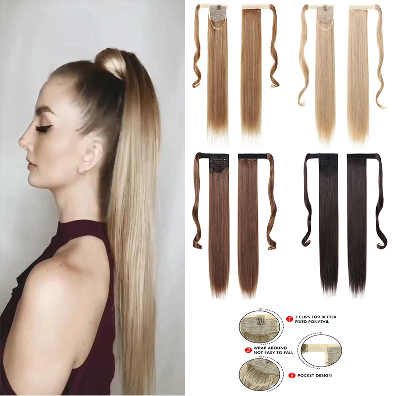 SHANGZI Long Straight Wrap Around Clip In Ponytail Hairpieces Hair Extension Heat Resistant Synthetic Fake Hair for women
SHANGZI Long Straight Wrap Around Clip In Ponytail Hairpieces Hair Extension Heat Resistant Synthetic Fake Hair for women