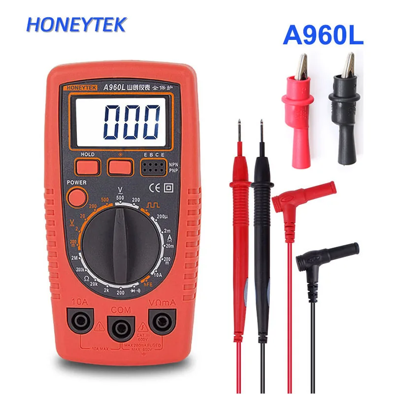 HONEYTEK professional digital multimeter mini AC/DC current voltage tester continuity test Data hold lcd digital multimeters
HONEYTEK professional digital multimeter mini AC/DC current voltage tester continuity test Data hold lcd digital multimeters