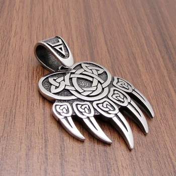 Free Shipping Vintage Celtics Knot Viking Silver Color Stainless Steel Bear Claw Pendant Necklace Nordic Amulet Jewelry
Free Shipping Vintage Celtics Knot Viking Silver Color Stainless Steel Bear Claw Pendant Necklace Nordic Amulet Jewelry