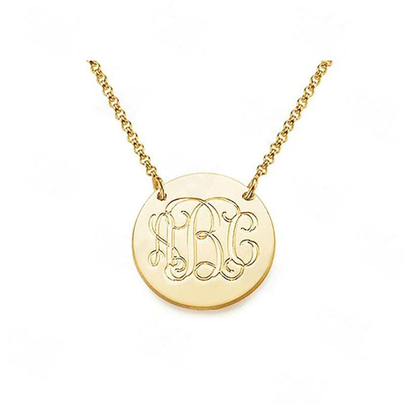 

Custom Initials Necklace Charms Stainless Steel Gold Monogram Initial Letter Pendant Necklaces for Women Best Friends Jewelry