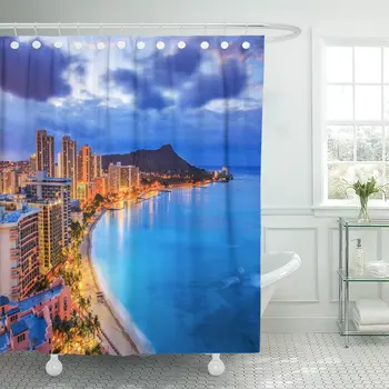 Honolulu Hawaii Skyline of Diamond Head Volcano Including The Hotels and Buildings on Waikiki Beach Shower Curtain Waterproof
Honolulu Hawaii Skyline of Diamond Head Volcano Including The Hotels and Buildings on Waikiki Beach Shower Curtain Waterproof