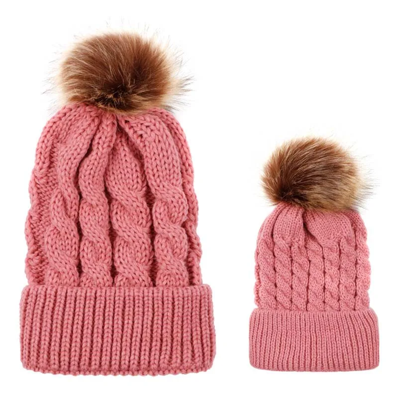 Parent-child Mommy and Baby Girl Solid Color Plush Hats Winter Warm Knitting Wool Hat Women Headwear Bebes Accesorios Hat
Parent-child Mommy and Baby Girl Solid Color Plush Hats Winter Warm Knitting Wool Hat Women Headwear Bebes Accesorios Hat
