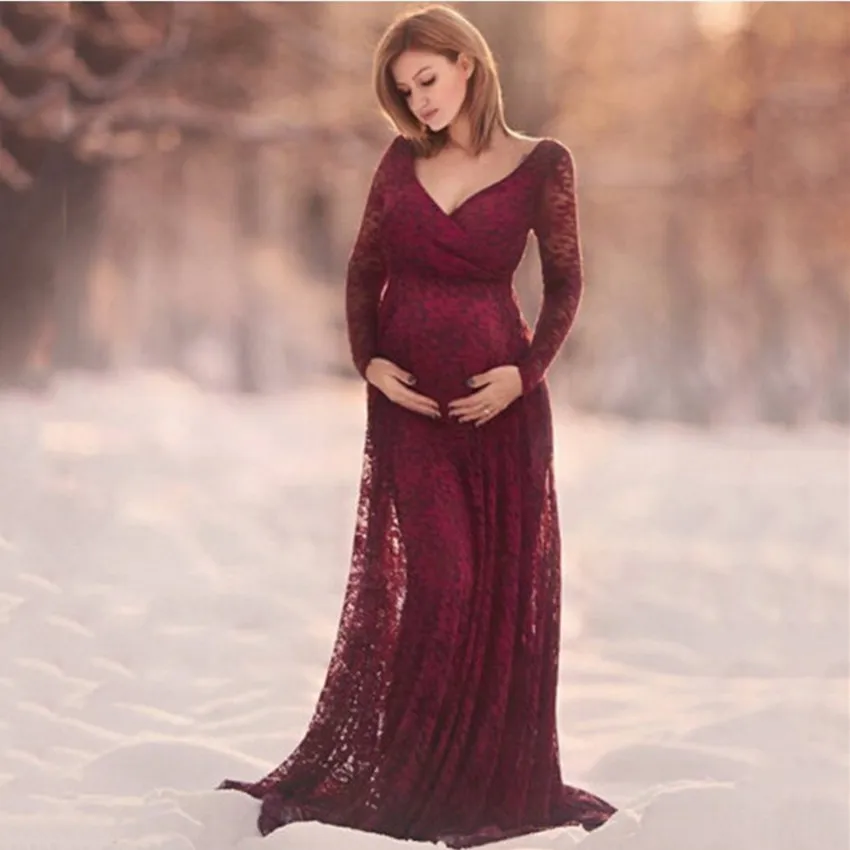 Maternity Long Sleeve Lace Photography Fancy Dress Pregnancy Dress Clothes for Women Pregnant Robe Grossesse Photography Props
Maternity Long Sleeve Lace Photography Fancy Dress Pregnancy Dress Clothes for Women Pregnant Robe Grossesse Photography Props
