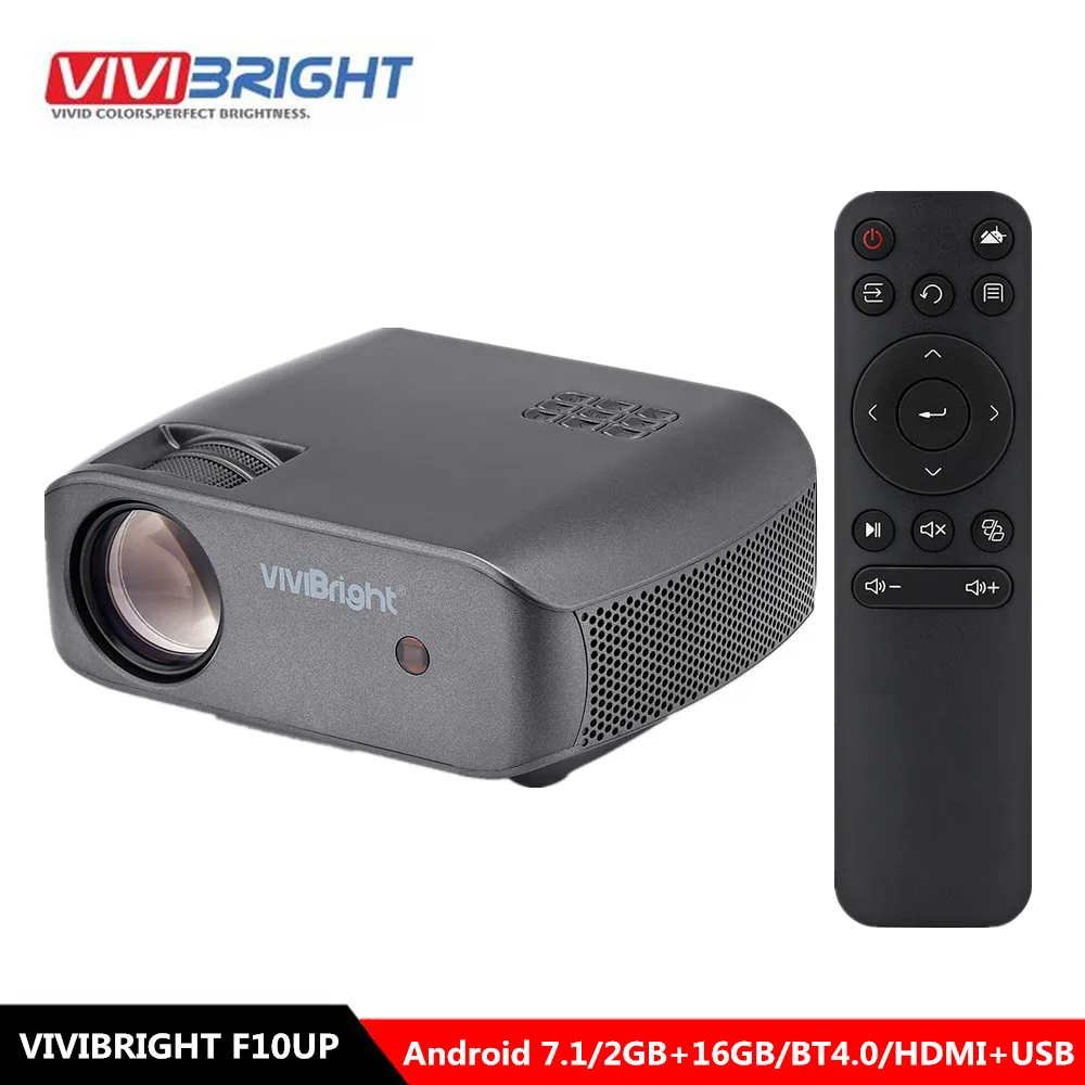 VIVIBRIGHT F10UP LCD Projector 2800 lumens 1280x720P Android 7.1 OS BT4.0 2GB+16GB HDMI+USB Home Entertainment Video Projector
VIVIBRIGHT F10UP LCD Projector 2800 lumens 1280x720P Android 7.1 OS BT4.0 2GB+16GB HDMI+USB Home Entertainment Video Projector