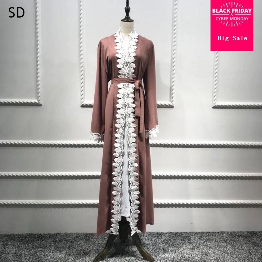 Front Open Casual Abaya Dresses Long Robe Musulmane Turkish Dubai Fashion Abaya Muslim Dress Lace Robes Arab
Front Open Casual Abaya Dresses Long Robe Musulmane Turkish Dubai Fashion Abaya Muslim Dress Lace Robes Arab