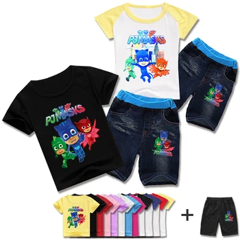 Pj Masks Catboy Gekko Owlette Children's Clothing Summer Anime Cartoon Characters Short Sleeve T-shirt Denim Shorts Casual Suit
Pj Masks Catboy Gekko Owlette Children's Clothing Summer Anime Cartoon Characters Short Sleeve T-shirt Denim Shorts Casual Suit