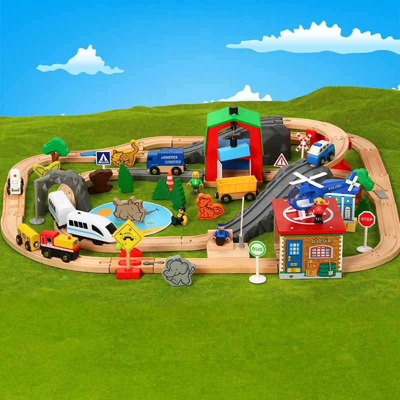 DIY Wooden Railway Straight and Curved Expansion Track Take-n-Play Motorized Electric Train Track Wooden Trains Brio Track Set
DIY Wooden Railway Straight and Curved Expansion Track Take-n-Play Motorized Electric Train Track Wooden Trains Brio Track Set