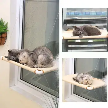 

New Sunshine Seat Window Mount Pet Cat Hammock Cute Pet Hanging Beds Bearing 20kg Cat Comfortable Cat Pet Bed Long Plush Pet bed