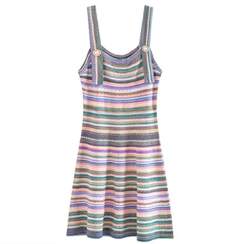 Runway Backless Sundress Striped Summer Sleeveless Knitted Dress High Waist Spaghetti Strap Dress Sexy Strapless Dress Vestidos
Runway Backless Sundress Striped Summer Sleeveless Knitted Dress High Waist Spaghetti Strap Dress Sexy Strapless Dress Vestidos