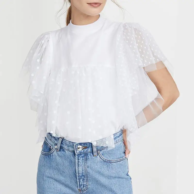 Summer Blouses VONDA 2020 Women's Short Sleeve O Neck Lace Patchwork Shirts Casual Vintage Printed White Blusas Plus Size Tops
Summer Blouses VONDA 2020 Women's Short Sleeve O Neck Lace Patchwork Shirts Casual Vintage Printed White Blusas Plus Size Tops