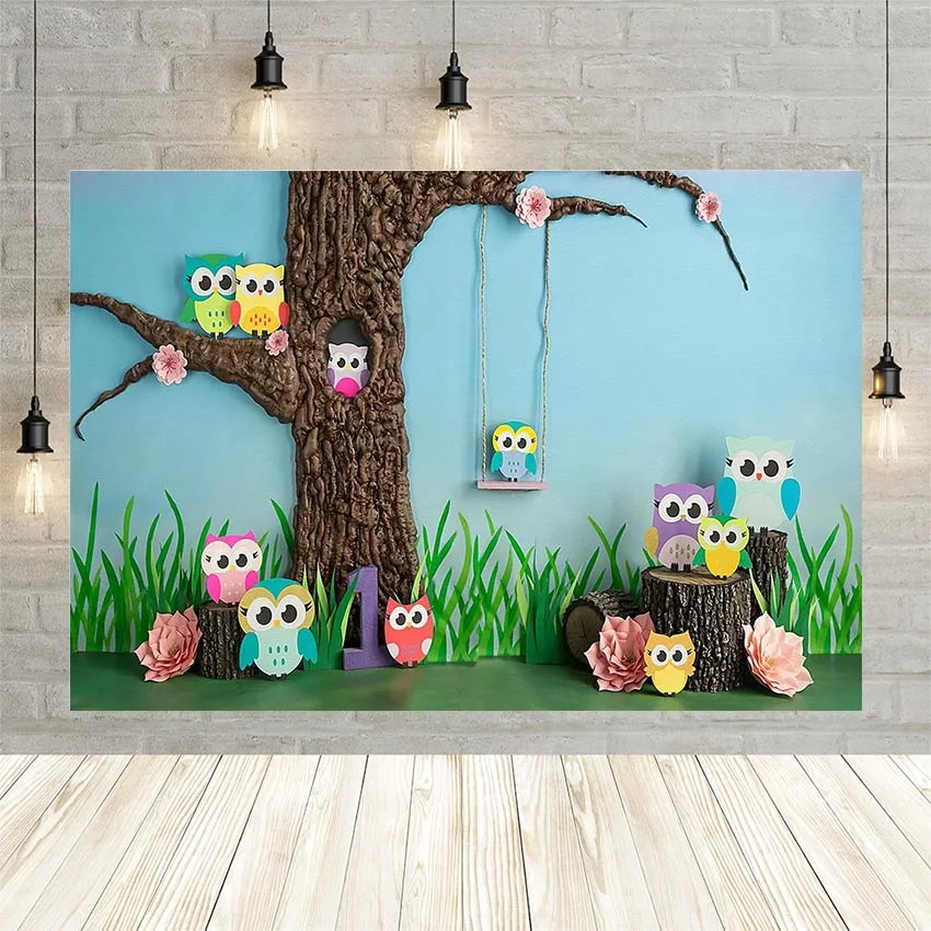Mehofond Owl 1st Birthday Background Forest Tree Grass Cartoon Baby Portrait Party Photography Backdrops Photo Studio Photophone
Mehofond Owl 1st Birthday Background Forest Tree Grass Cartoon Baby Portrait Party Photography Backdrops Photo Studio Photophone