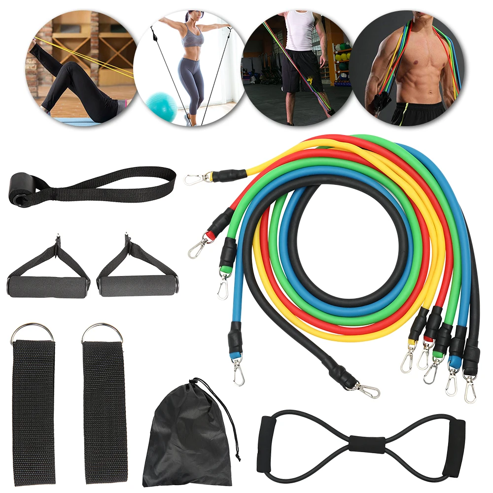 12pcs of 8 Shaped Fitness Pull Elastic Rubber Loops
