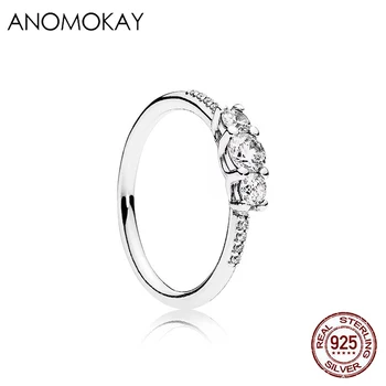 Anomokay Simple Series 925 Sterling Silver Clear CZ Finger Rings for Women Engagement Wedding Statement Jewelry 
Anomokay Simple Series 925 Sterling Silver Clear CZ Finger Rings for Women Engagement Wedding Statement Jewelry