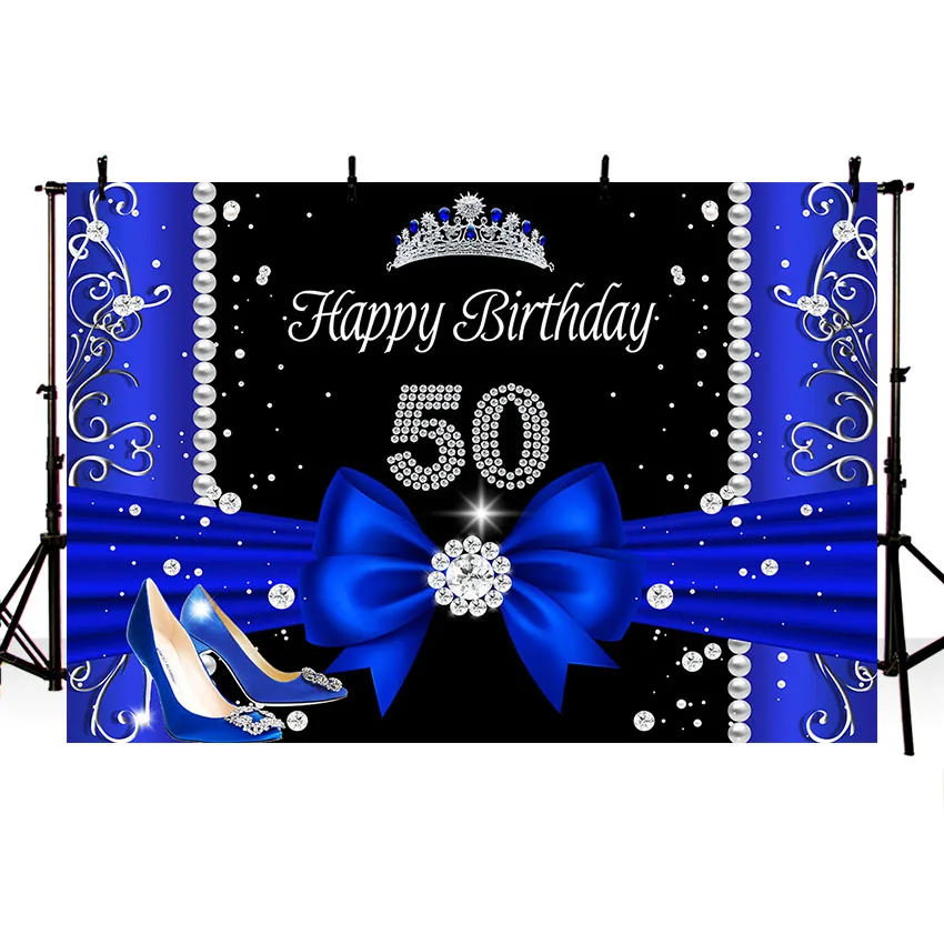 Neoback 50th Birthday Backdrop Blue High Heels Crown Photography Backdrops Elegant Lady's 50th Birthday Party Photo Background
Neoback 50th Birthday Backdrop Blue High Heels Crown Photography Backdrops Elegant Lady's 50th Birthday Party Photo Background