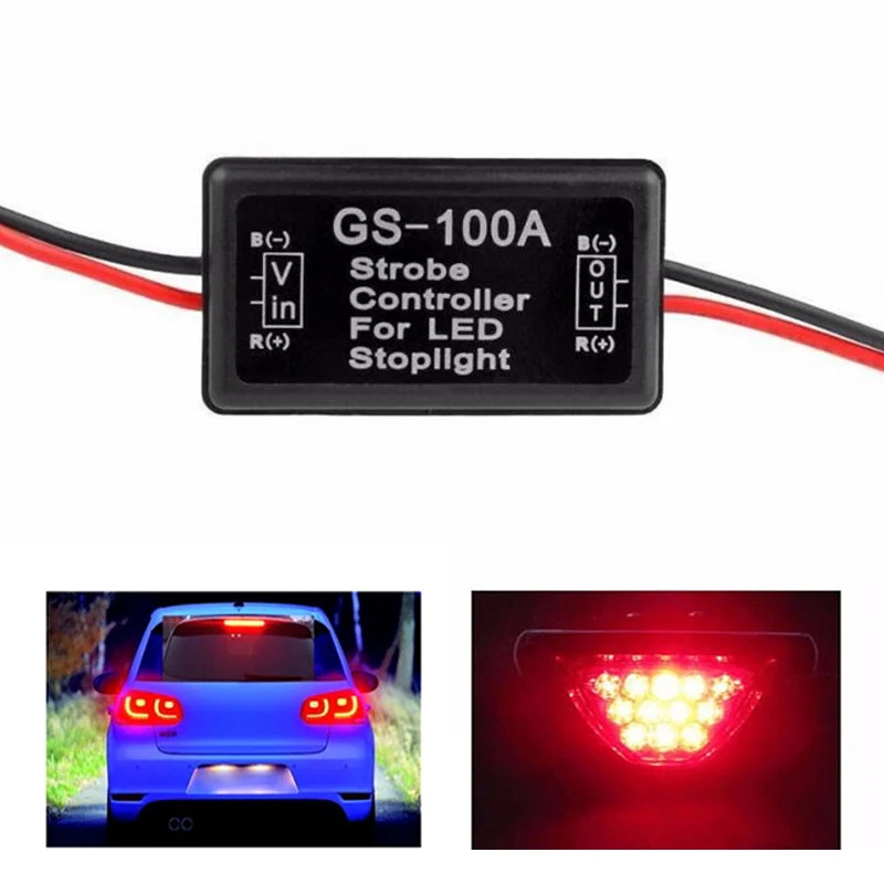GS-100A Flash Strobe Controller Flasher Module For Car LED Brake Stop Light Lamp 12--24V Waterproof Short Circuit Protection
GS-100A Flash Strobe Controller Flasher Module For Car LED Brake Stop Light Lamp 12--24V Waterproof Short Circuit Protection