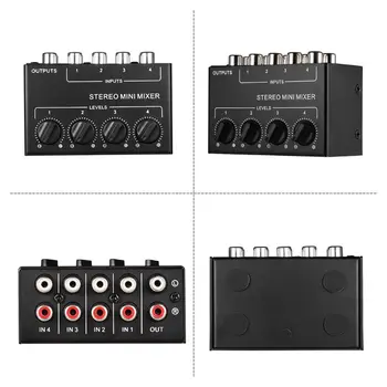 CX400 Mini Passive Stereo Mixer Rca 4-Channel Passive Mixer Small Mixer Mixer Stereo Dispenser for Live Studi-o
CX400 Mini Passive Stereo Mixer Rca 4-Channel Passive Mixer Small Mixer Mixer Stereo Dispenser for Live Studi-o