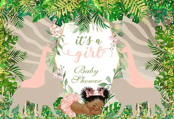 Jungle leaves girl Baby Shower Backdrop Girl Baby Shower Party Decorations Photography Background 
Jungle leaves girl Baby Shower Backdrop Girl Baby Shower Party Decorations Photography Background