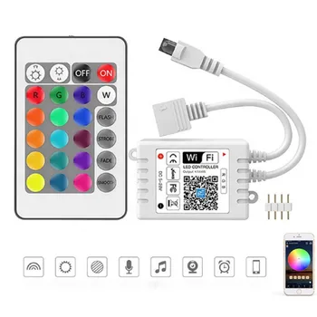 WiFi RGB LED Strip Controller DC12V Mini 24 Key IR Remote Controller for 5050 3528 RGB Led strip lights
WiFi RGB LED Strip Controller DC12V Mini 24 Key IR Remote Controller for 5050 3528 RGB Led strip lights
