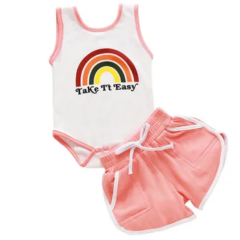 Newborn Baby Girls Rainbow Printed Clothes Sleeveless Round Neck Tops And Shorts Casual Sportwear Infant Outfits Summer D30
Newborn Baby Girls Rainbow Printed Clothes Sleeveless Round Neck Tops And Shorts Casual Sportwear Infant Outfits Summer D30