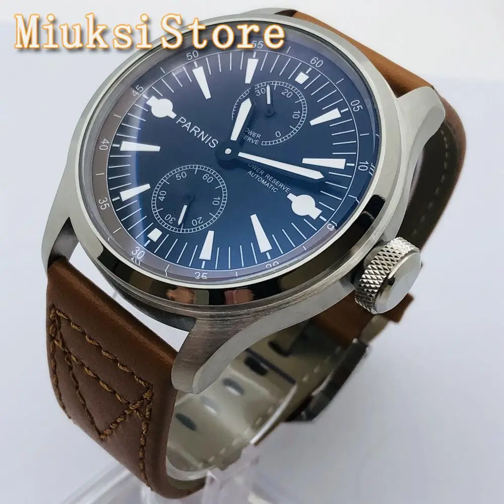 Parnis 2020 New 47mm Men's Top Luxury Mechanical Watch Black Dial Luminous Leather Strap Power Reserve Men's Automatic Watch
Parnis 2020 New 47mm Men's Top Luxury Mechanical Watch Black Dial Luminous Leather Strap Power Reserve Men's Automatic Watch
