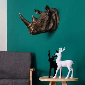 Large 3D Rhinoceros Head Statue Sculpture Decor Home Wall Decoration Accessories Animal Figurine Wedding Party Hanging Decor 
Large 3D Rhinoceros Head Statue Sculpture Decor Home Wall Decoration Accessories Animal Figurine Wedding Party Hanging Decor